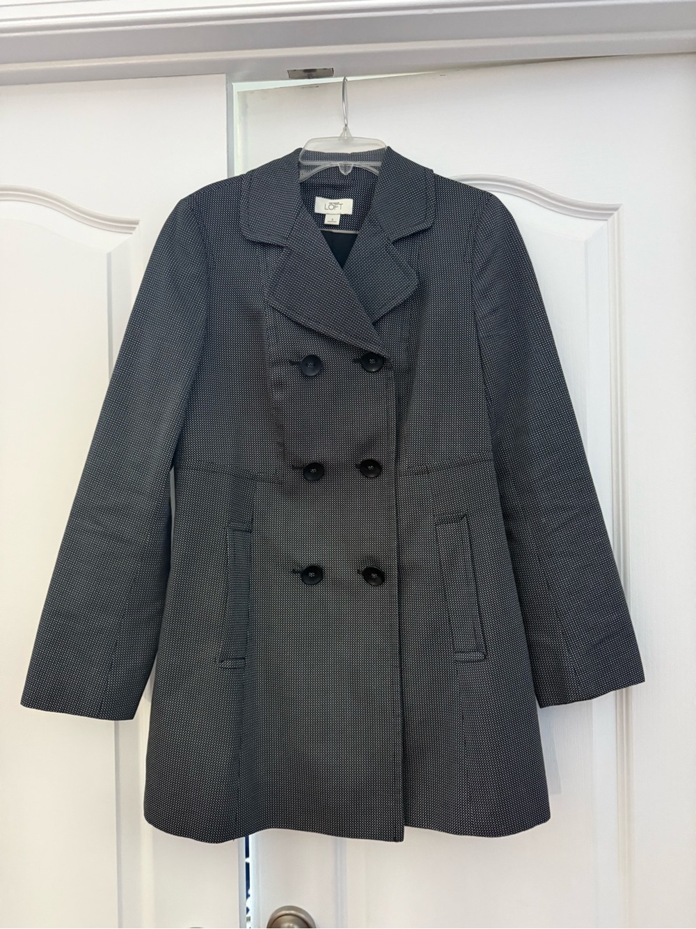 LOFT Double-Breasted Charcoal Peacoat